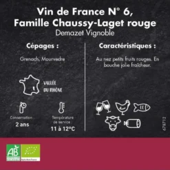 Vin rosé bio VDF N° 6 Famille Chaussy-Laget - 75 cl