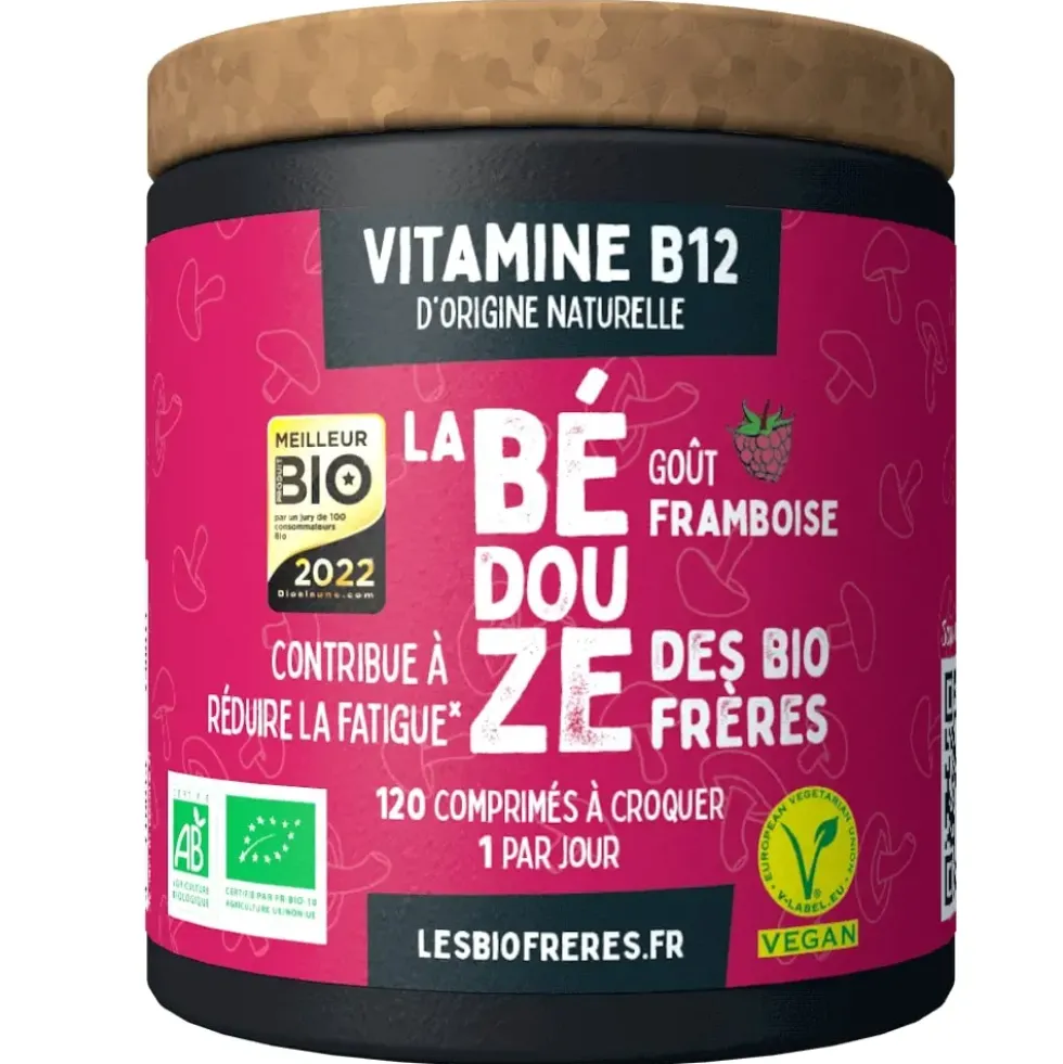 Vitamine B12 goût framboise Les bio frères La Bédouze - 120 comprimés