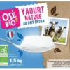 Yaourt nature au lait entier bio 12 x 125 g